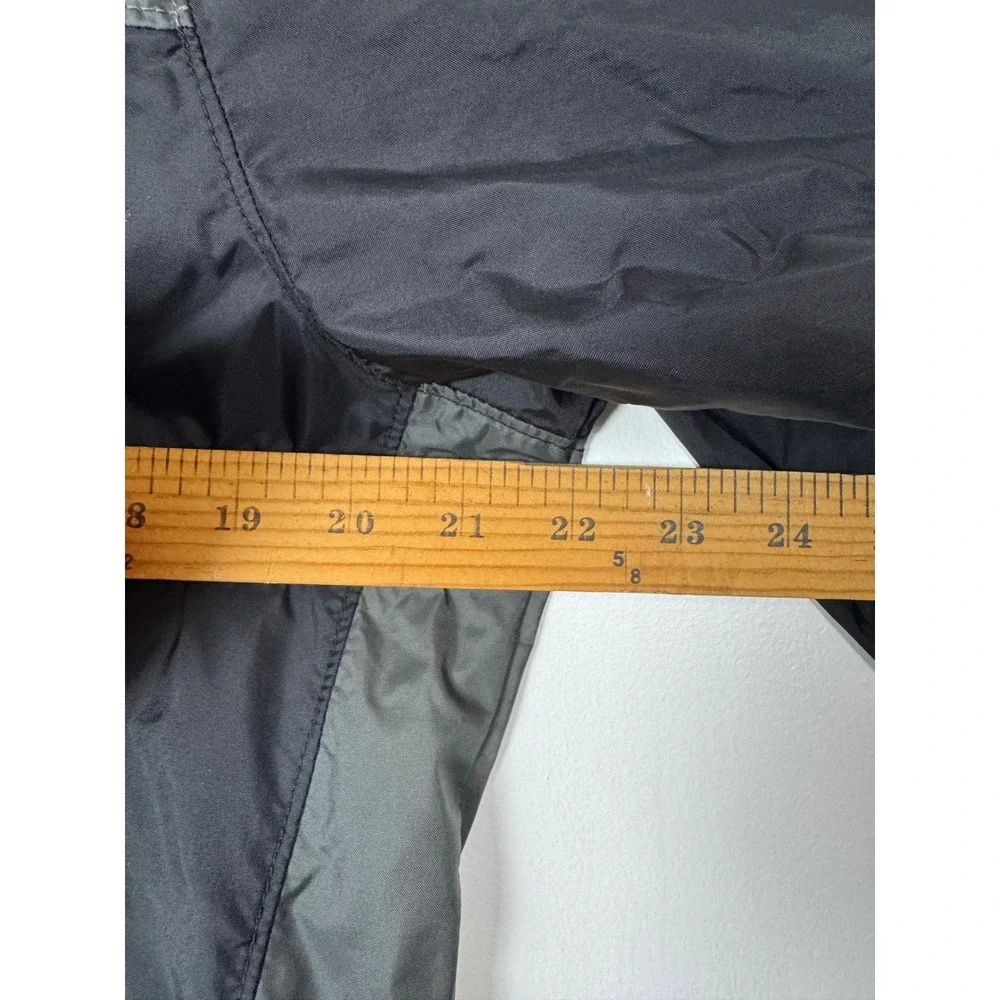 Gorpcore Columbia Mens Small Windbreaker Jacket Black Grey Hooded Full Zip‎